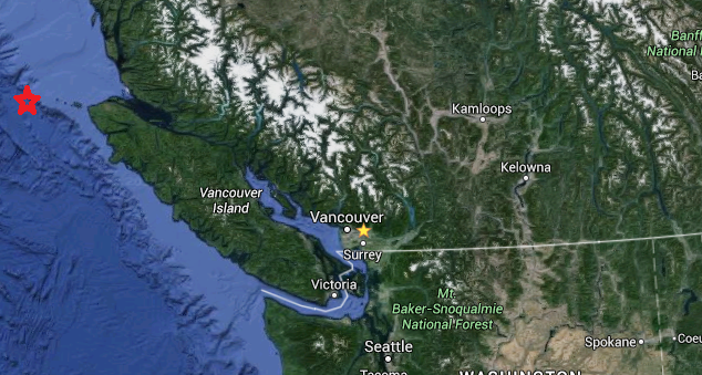 Tiembla en la isla de Vancouver