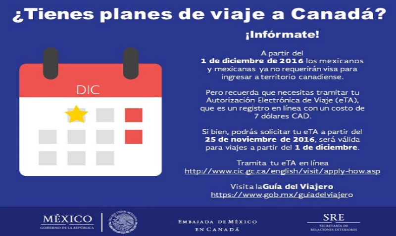 A partir de mañana, los mexicanos necesitarán eTA y no visa para entrar a Canadá