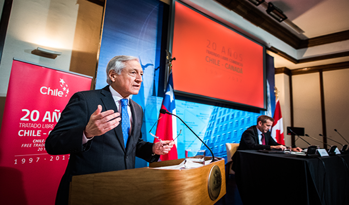 Chile conmemora 20 años del Tratado de Libre Comercio con Canadá