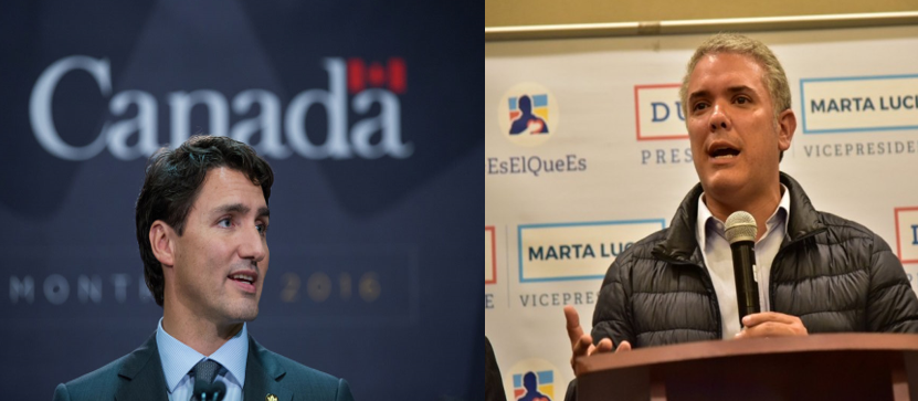 Primer ministro de Canadá y presidente electo de Colombia tuvieron su primer diálogo