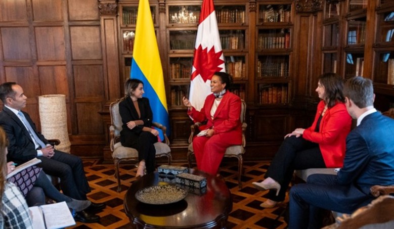 Canciller colombiana y embajadora canadiense abordan agenda bilateral