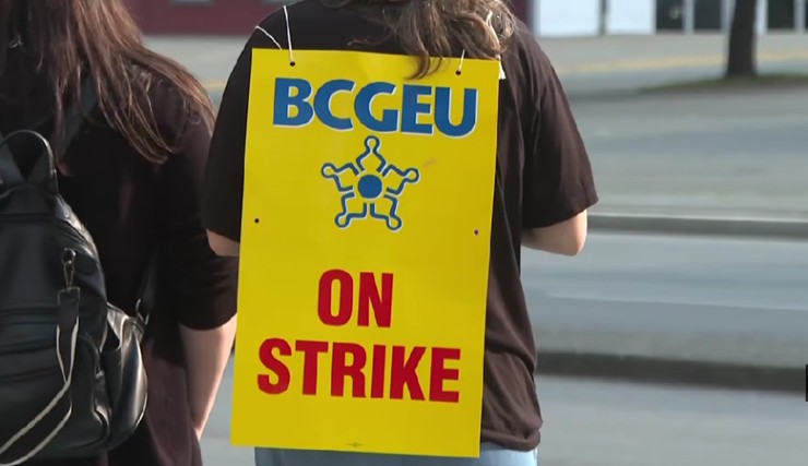 Segundo día de huelga de empleados del Servicio Público de Columbia Británica