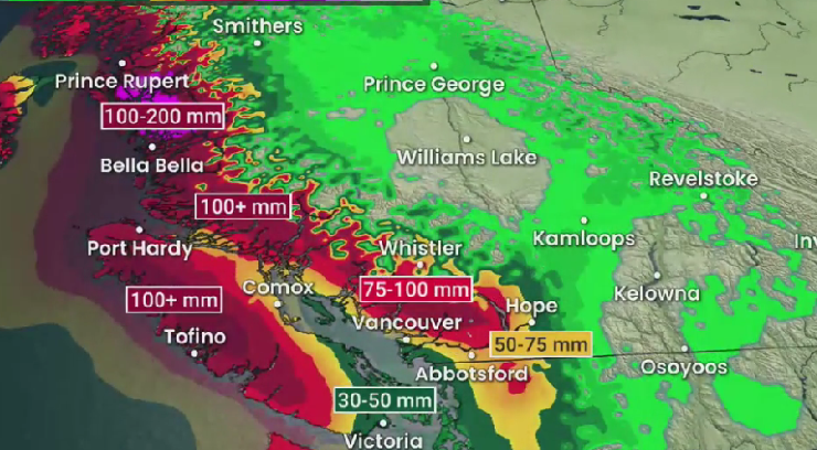 Prepárese porque se avecinan tormentas con intensas lluvias y fuertes vientos sobre BC