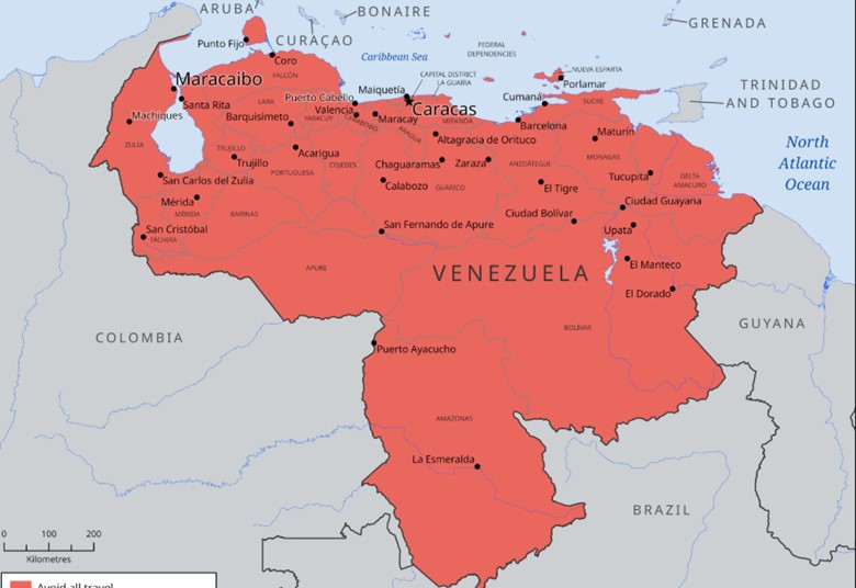 Canadá emite alerta de viaje para Venezuela