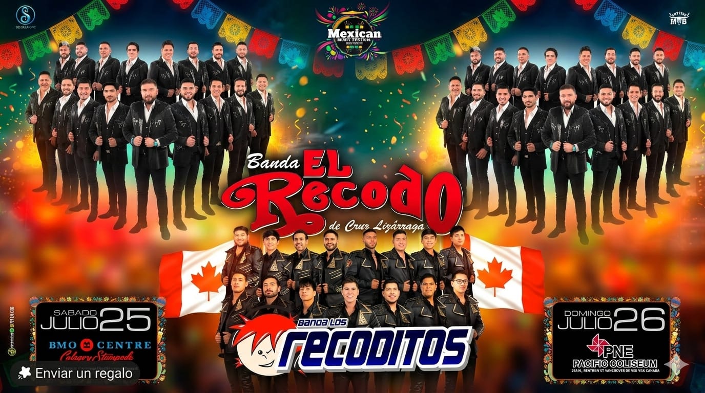 Banda El Recodo y Los Recoditos confirman su primera gira en Canadá: Calgary y Vancouver vivirán una gran fiesta en julio