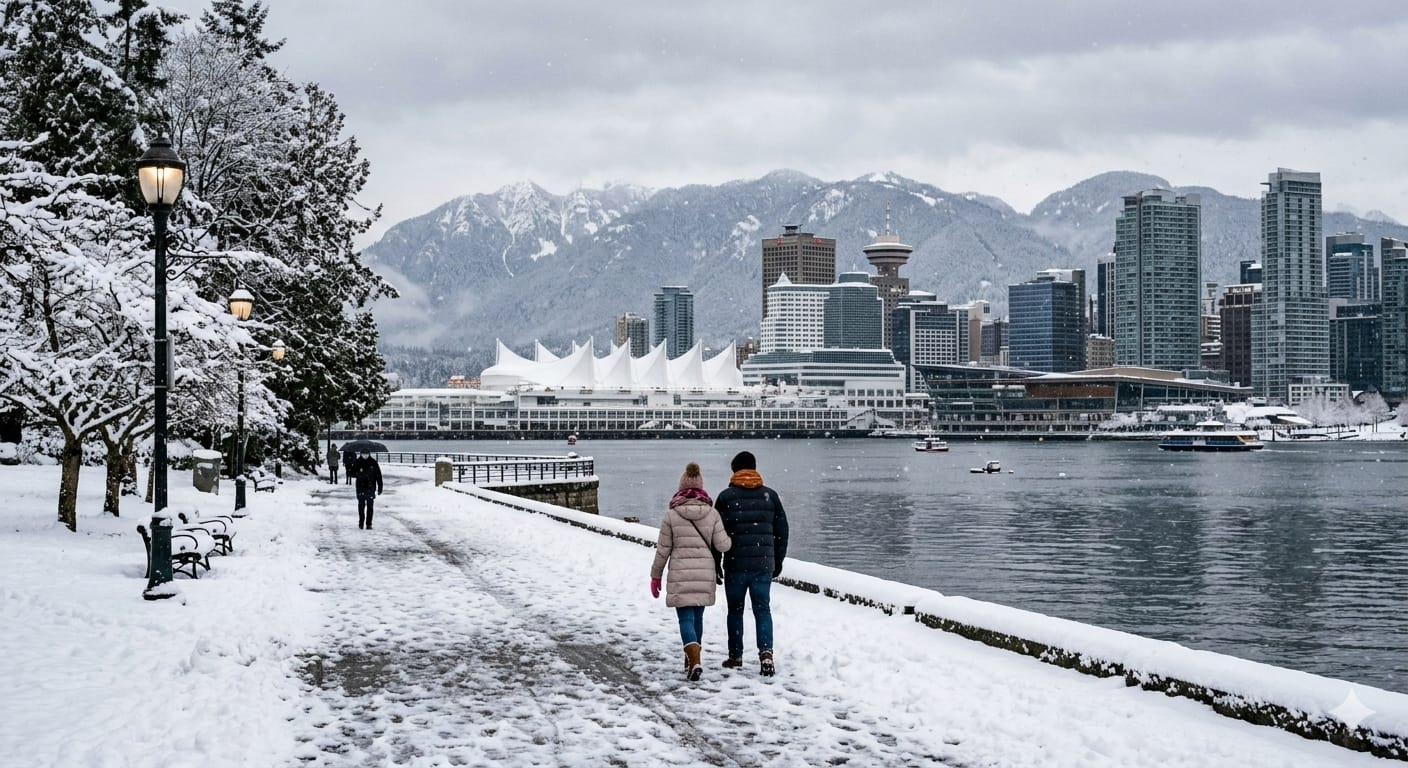 Posible caída de nieve sobre Metro Vancouver mañana martes y el miércoles