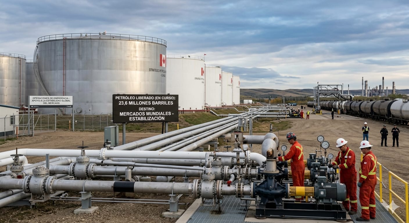 Canadá liberará 23,6 millones de barriles de petróleo para estabilizar el mercado mundial