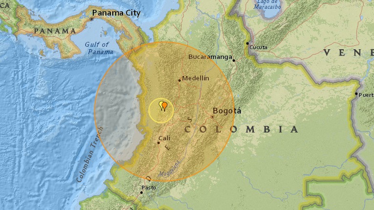 Potente sismo de 7.4 grados sacude a Colombia.