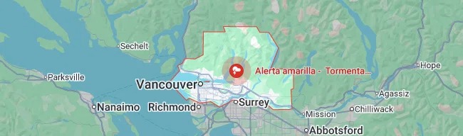 Alerta amarilla por tormenta eléctrica severa en Burnaby y zona norte de Metro Vancouver