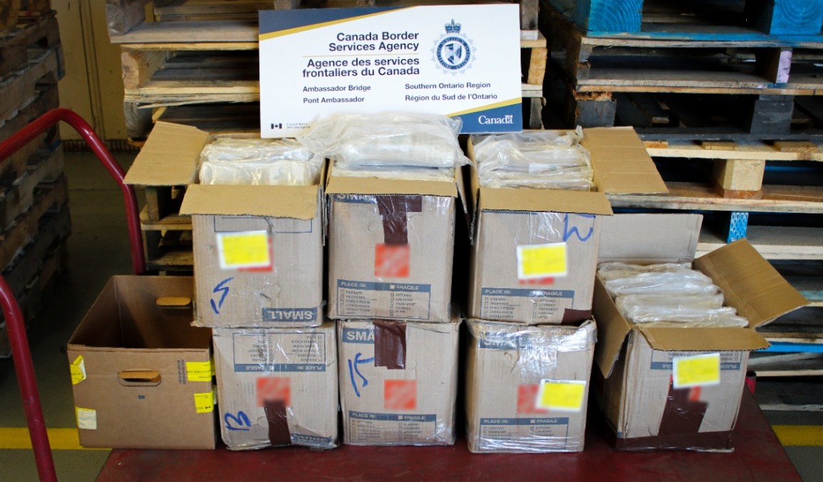 CBSA incauta 127 kilos de cocaína y arresta a dos personas en Ontario