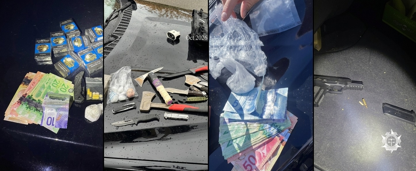 Arrestos, drogas, armas y dinero en operación policial contra bandas criminales en Kamloops