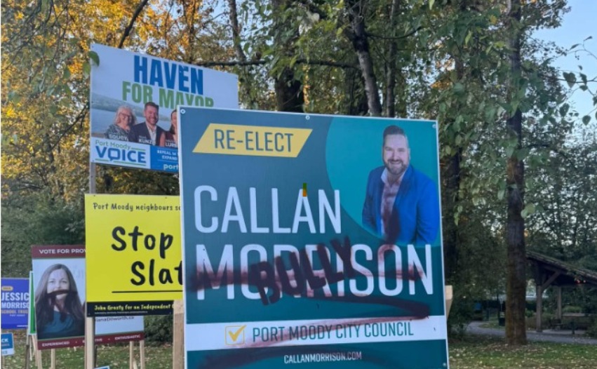 Policía investiga vandalismo a propaganda electoral en Port Moody
