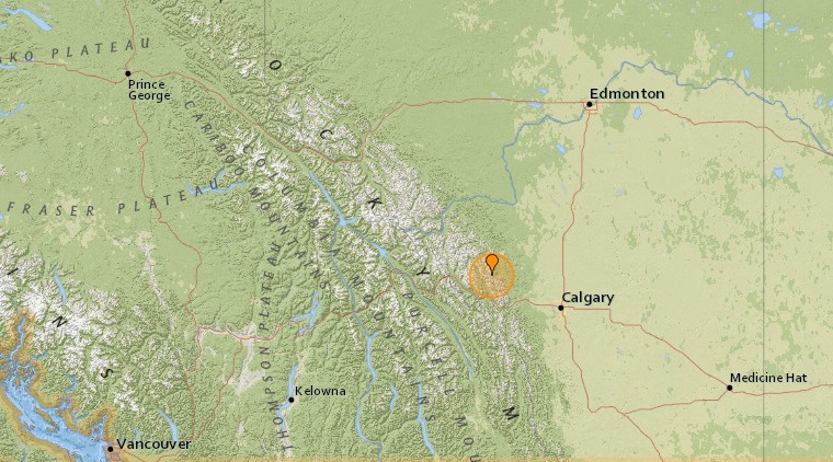 Sismo de magnitud 4.0 al sur de la provincia de Alberta